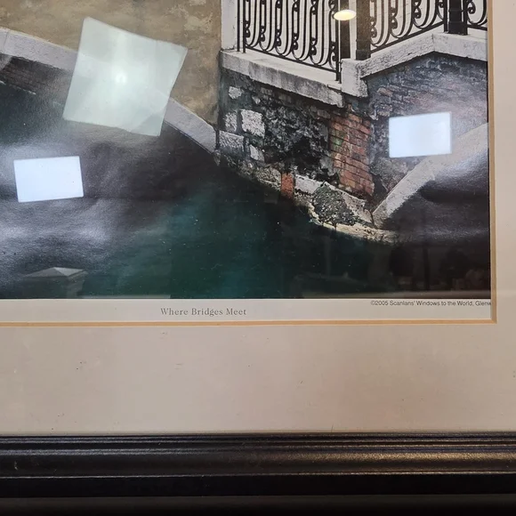 Framed Venice Canal Print "Where Bridges Meet" | Scanlans Travel Art 17" - Picture 7 of 13